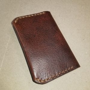 Hand crafted two pocket card holder in Italian Leather.